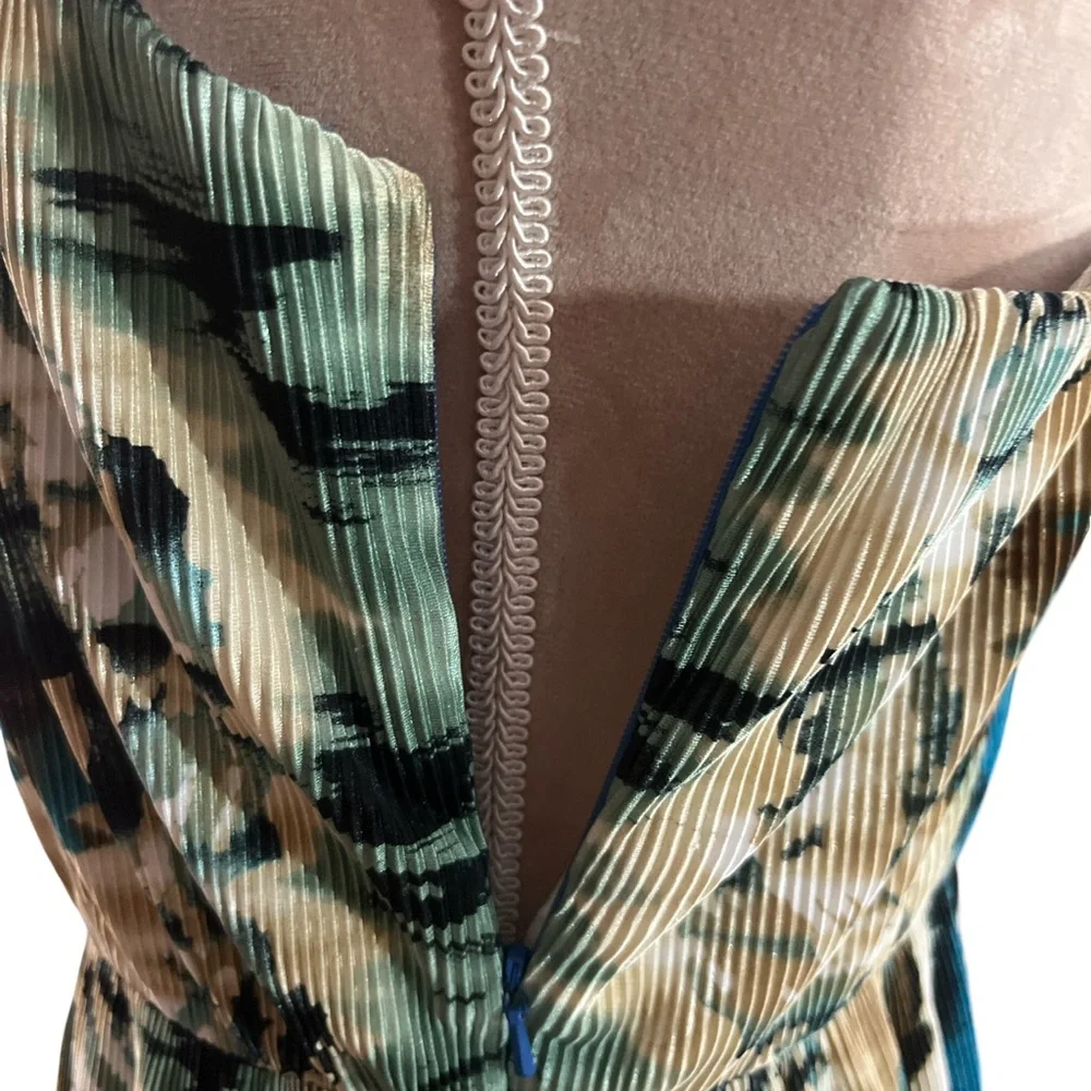 Trina Turk Blue and Brown Patterned Mini Dress - Picture 8 of 10